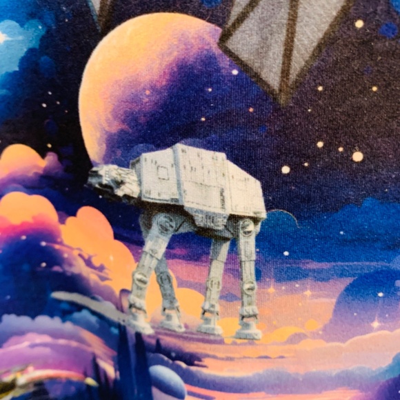 The Legging Lass Star Wars Theme Jumpsuit Overalls Womens 2XL Blue Sci-Fi Baggy - Picture 5 of 11